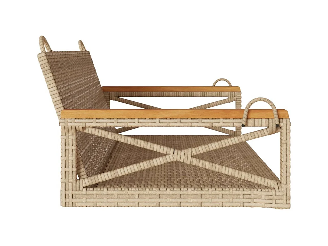 Balancelle beige 109x62x40 cm résine tressée