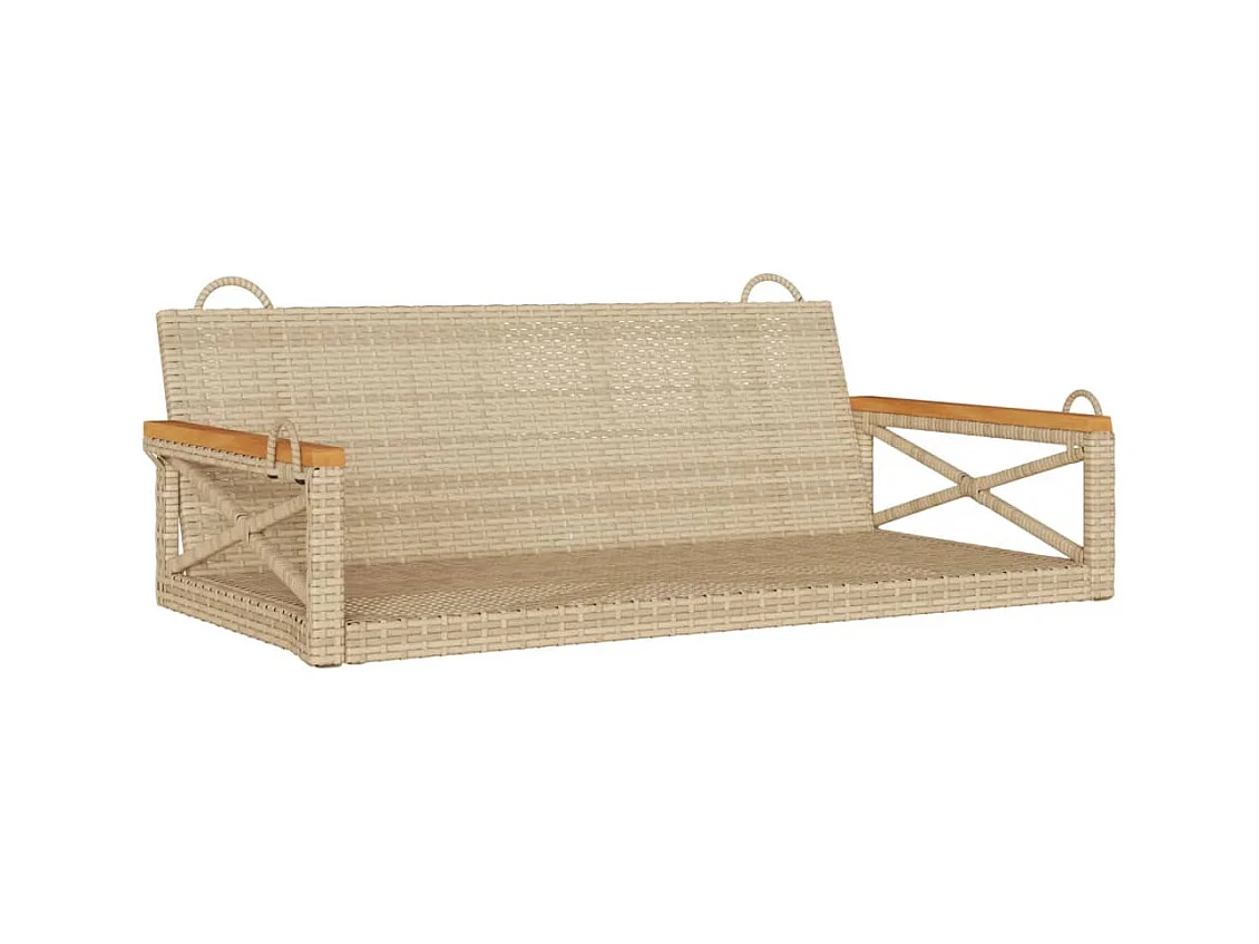 Balancelle beige 109x62x40 cm résine tressée