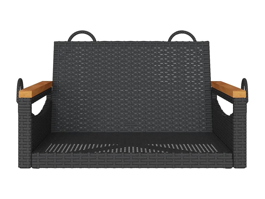 Columpio negro 63x62x40 cm resina tejida