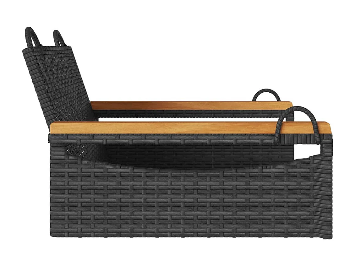 Columpio negro 63x62x40 cm resina tejida