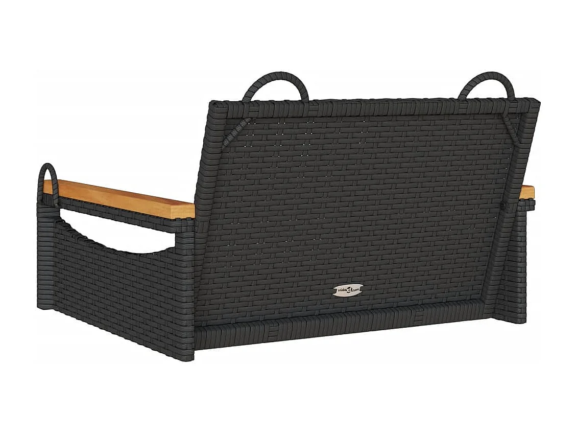 Columpio negro 63x62x40 cm resina tejida