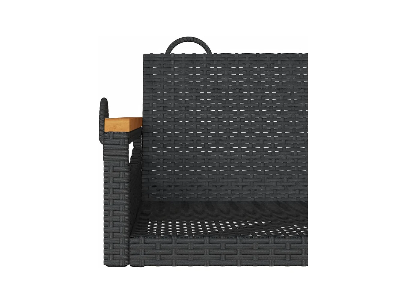 Columpio negro 63x62x40 cm resina tejida