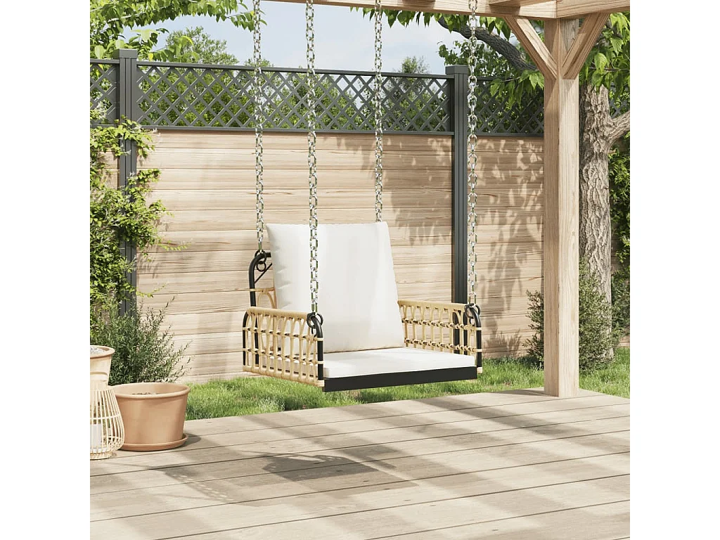 Columpio con cojines 63x58x39 cm resina tejido acero