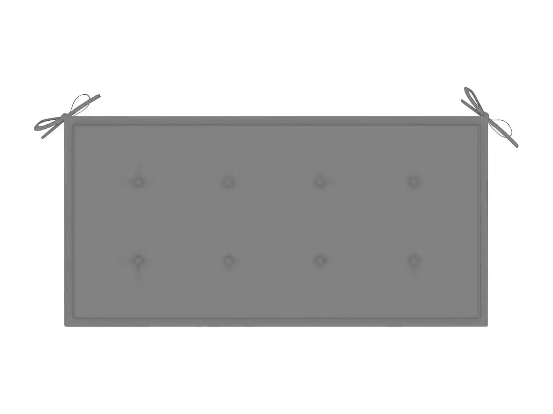Banc de jardin avec coussin gris 112 cm Bois de teck massif