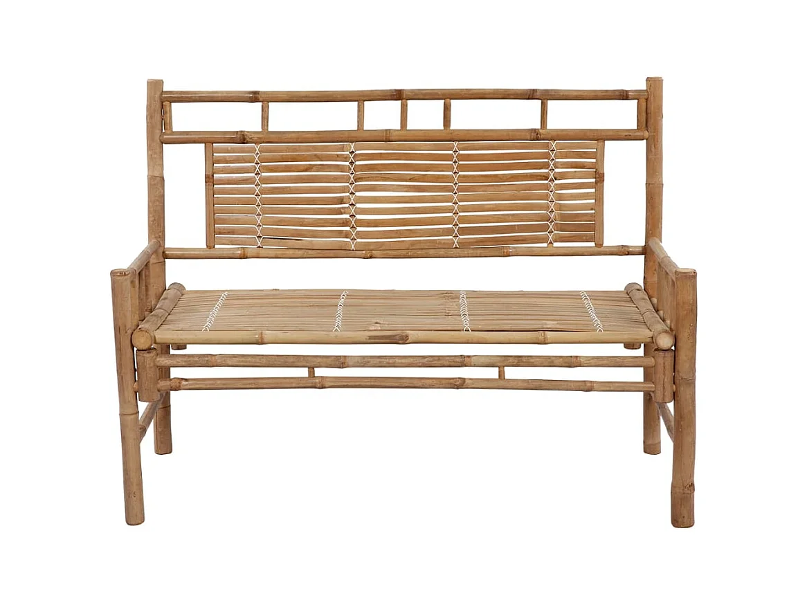 Banc de jardin avec coussin 120 cm Bambou