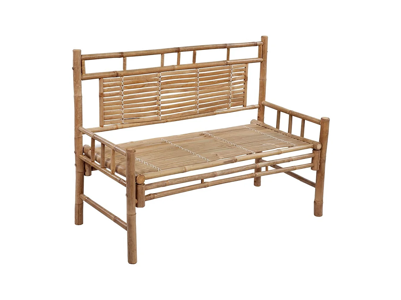 Banc de jardin avec coussin 120 cm Bambou