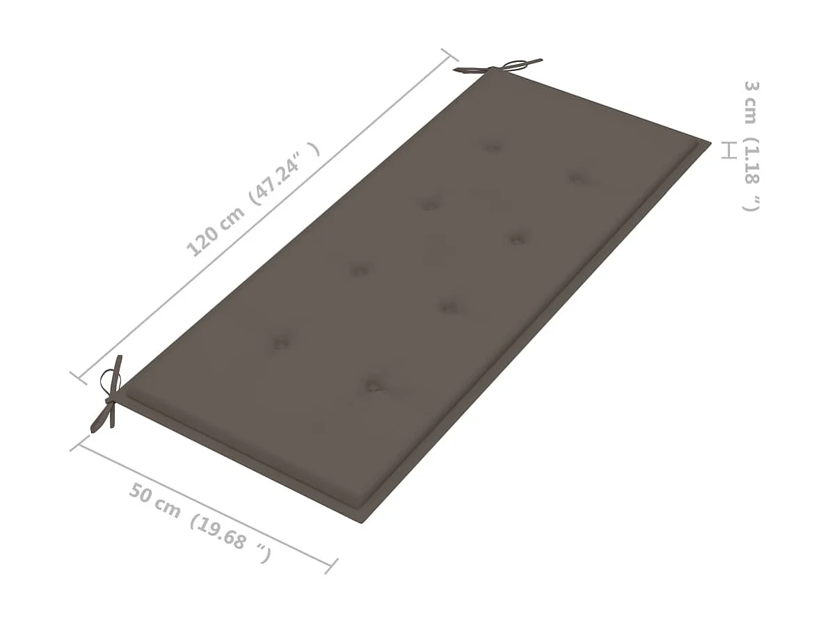 Panca da giardino pieghevole con cuscino 118 cm Bambù