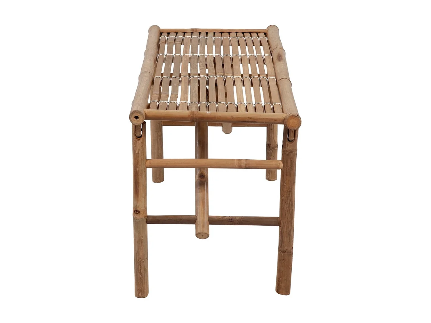 Banco de jardim dobrável com almofada de bambu de 118 cm