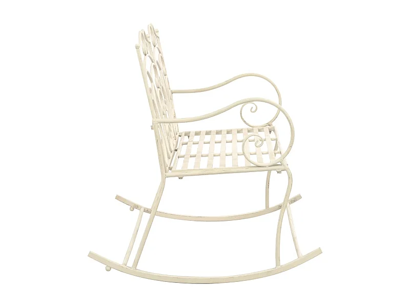Banc de jardin 104 cm Fer Blanc antique