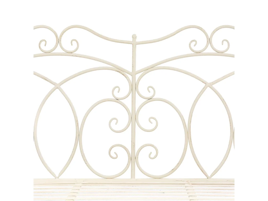 Banco de jardín 104 cm Hierro blanco antiguo