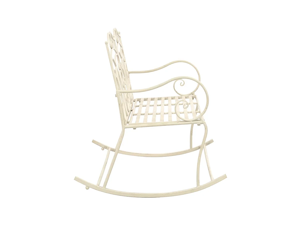 Banc de jardin 104 cm Fer Blanc antique
