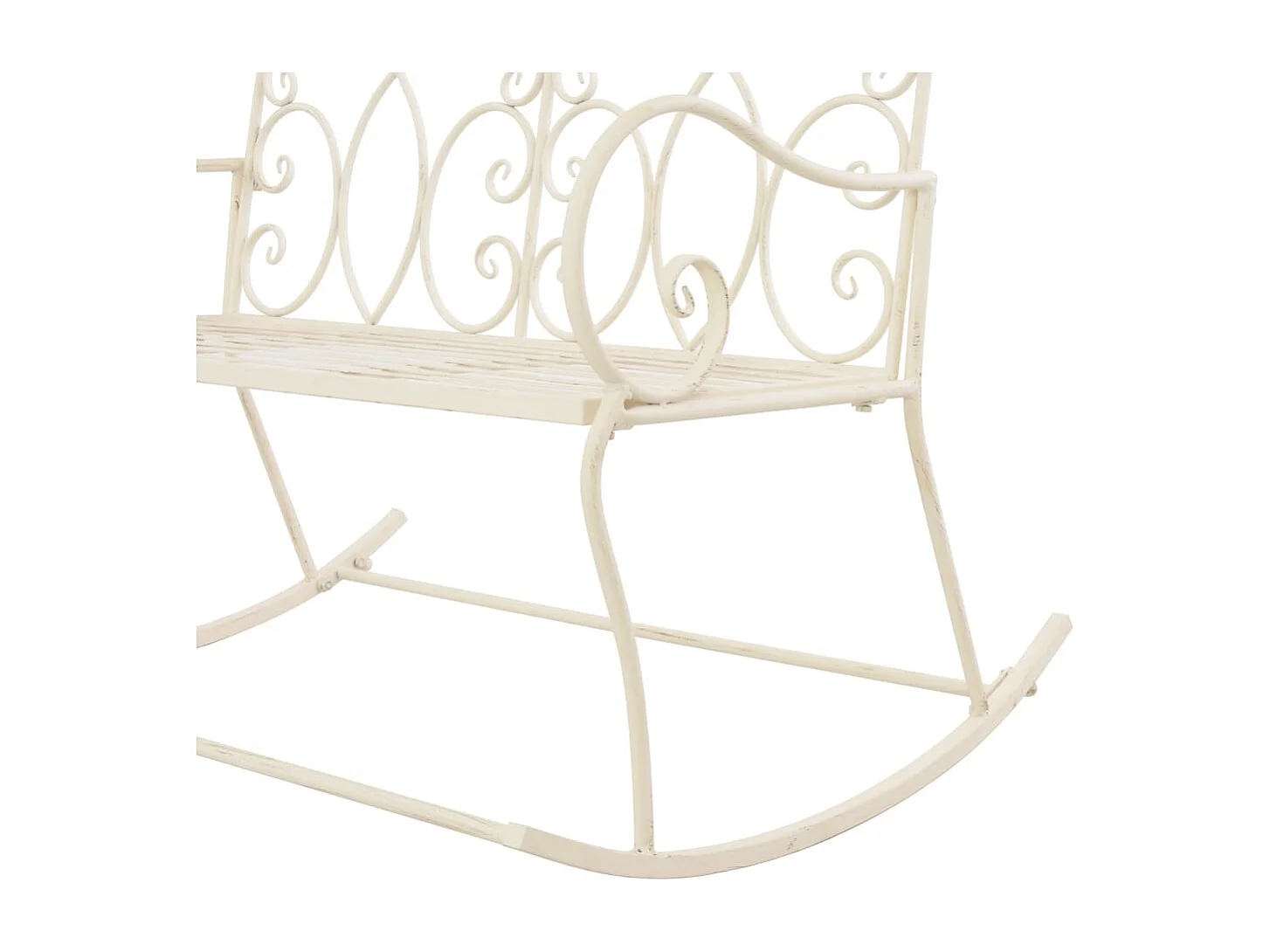Banc de jardin 104 cm Fer Blanc antique