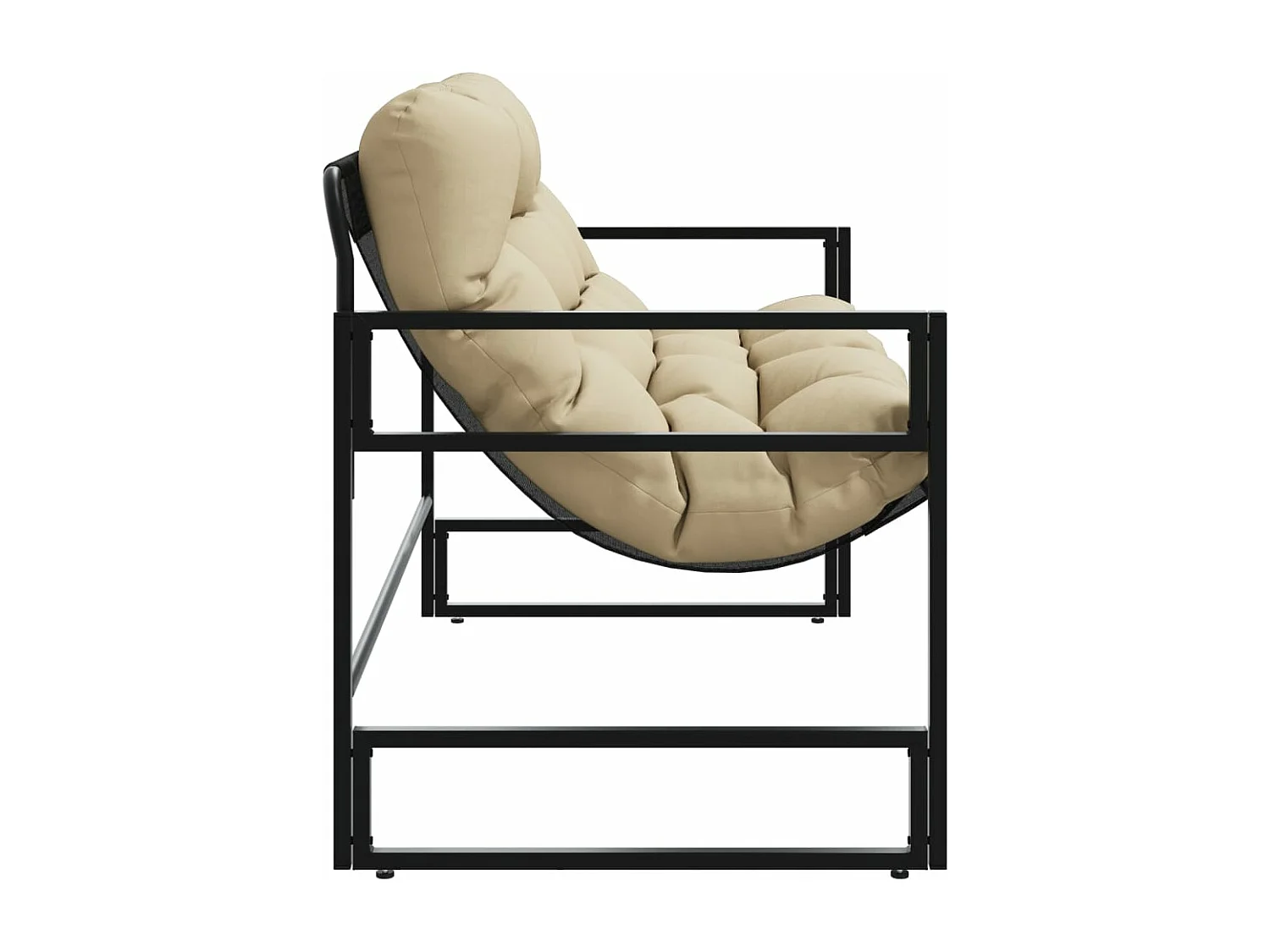 Gartenbank mit taupefarbenem Kissen 113 cm Stahl