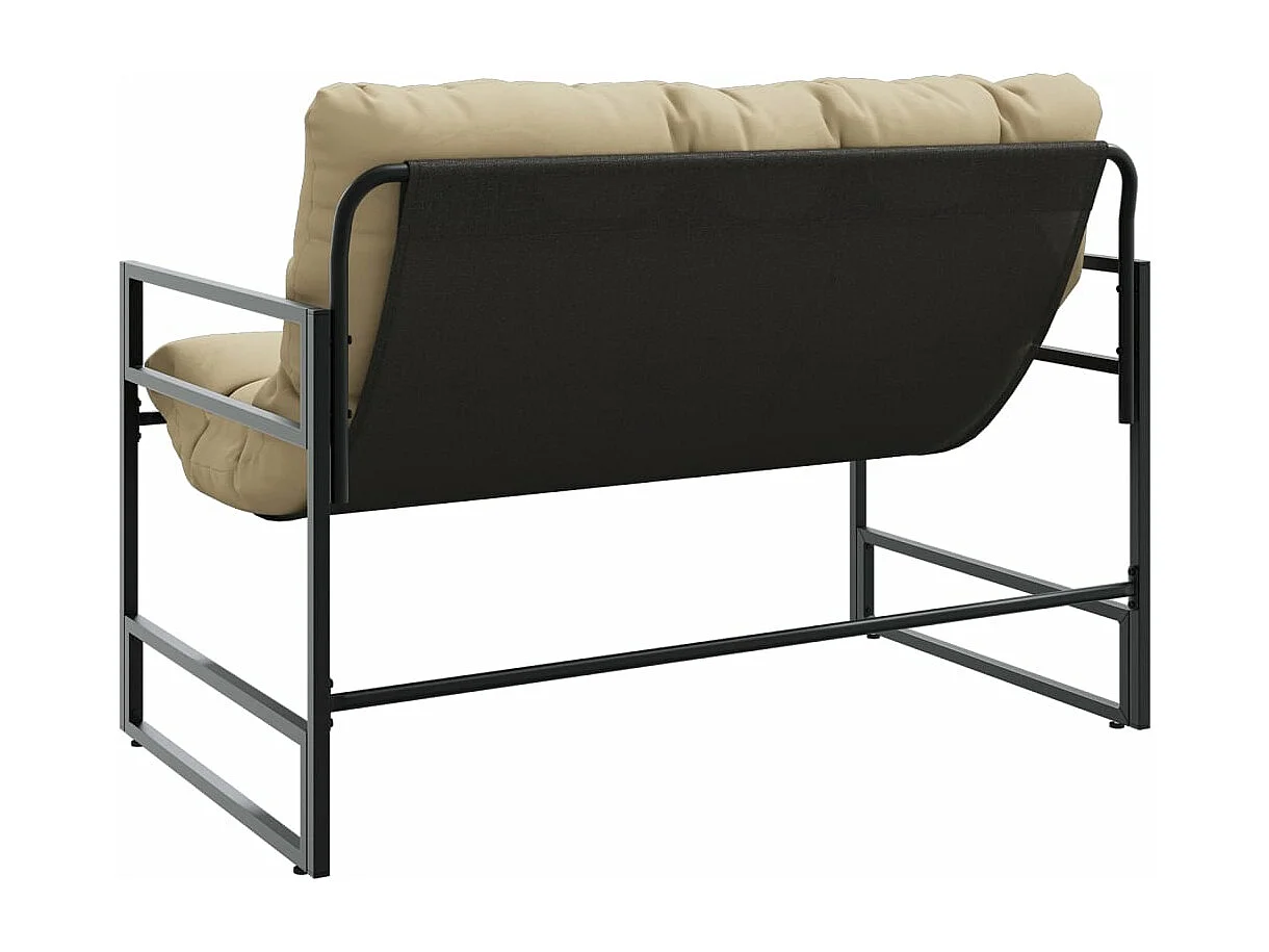 Gartenbank mit taupefarbenem Kissen 113 cm Stahl