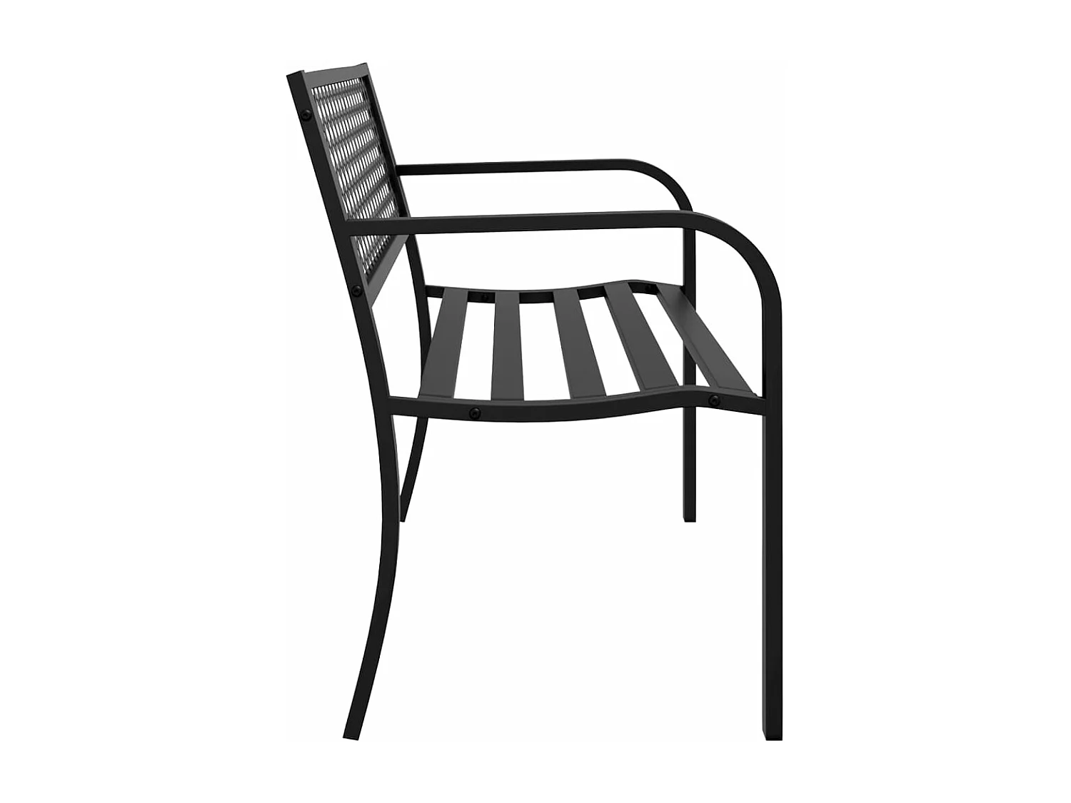 Gartenbank 119 cm aus schwarzem Stahl