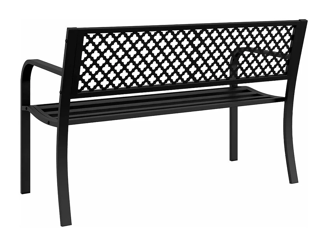 Gartenbank 119 cm aus schwarzem Stahl