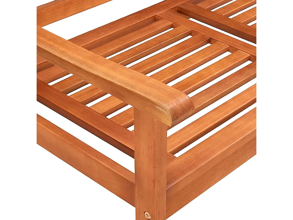 Banco de jardín 2 plazas con cojín 120 cm madera de eucalipto