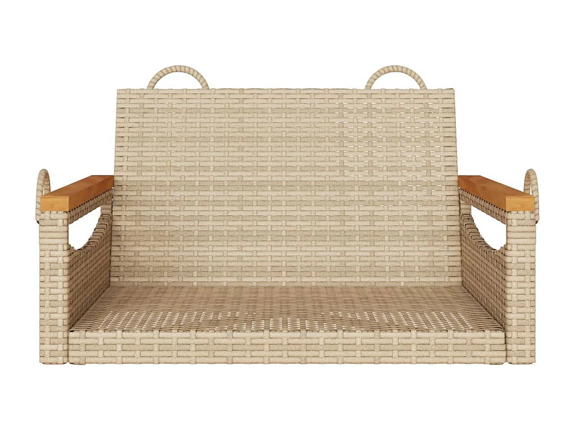 Altalena beige 63x62x40 cm in resina intrecciata