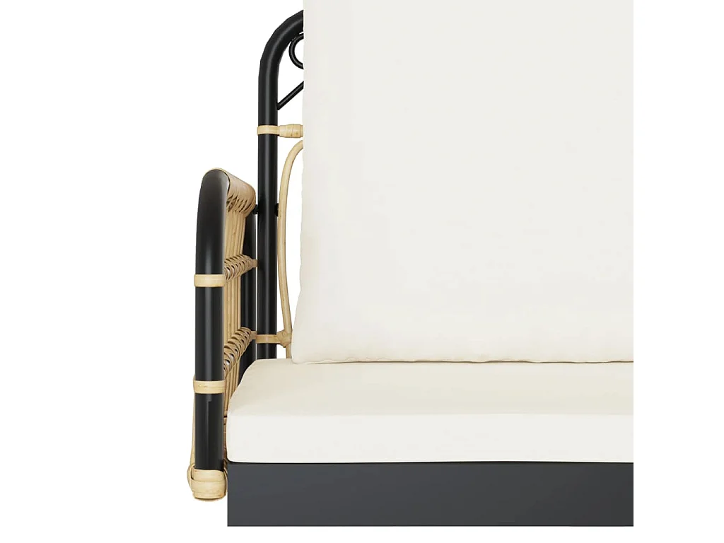 Balanço com almofadas 105x58x38 cm resina tecida e aço