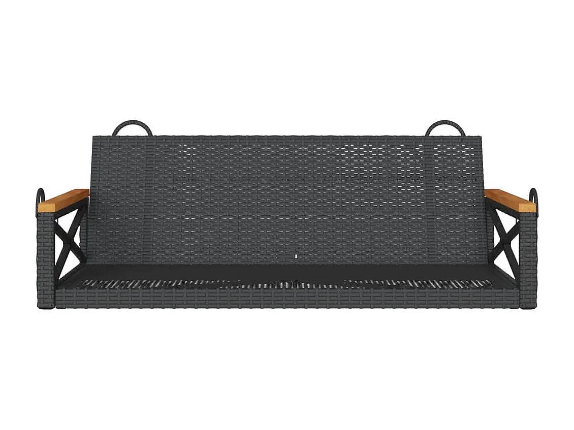 Dondolo nero 109x62x40 cm in resina intrecciata