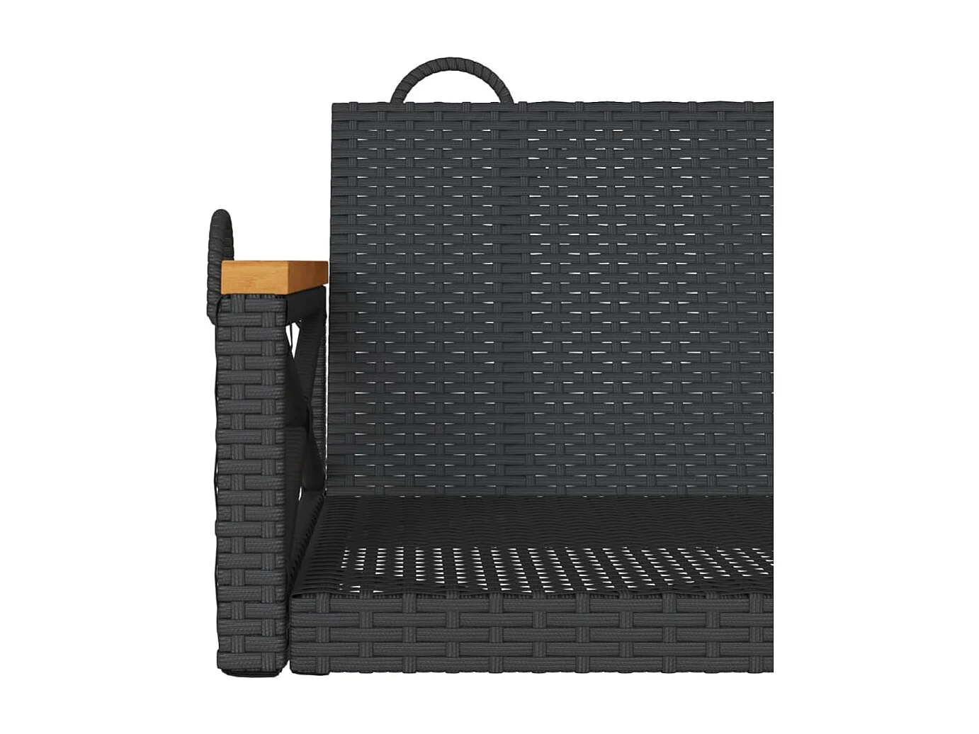 Dondolo nero 109x62x40 cm in resina intrecciata