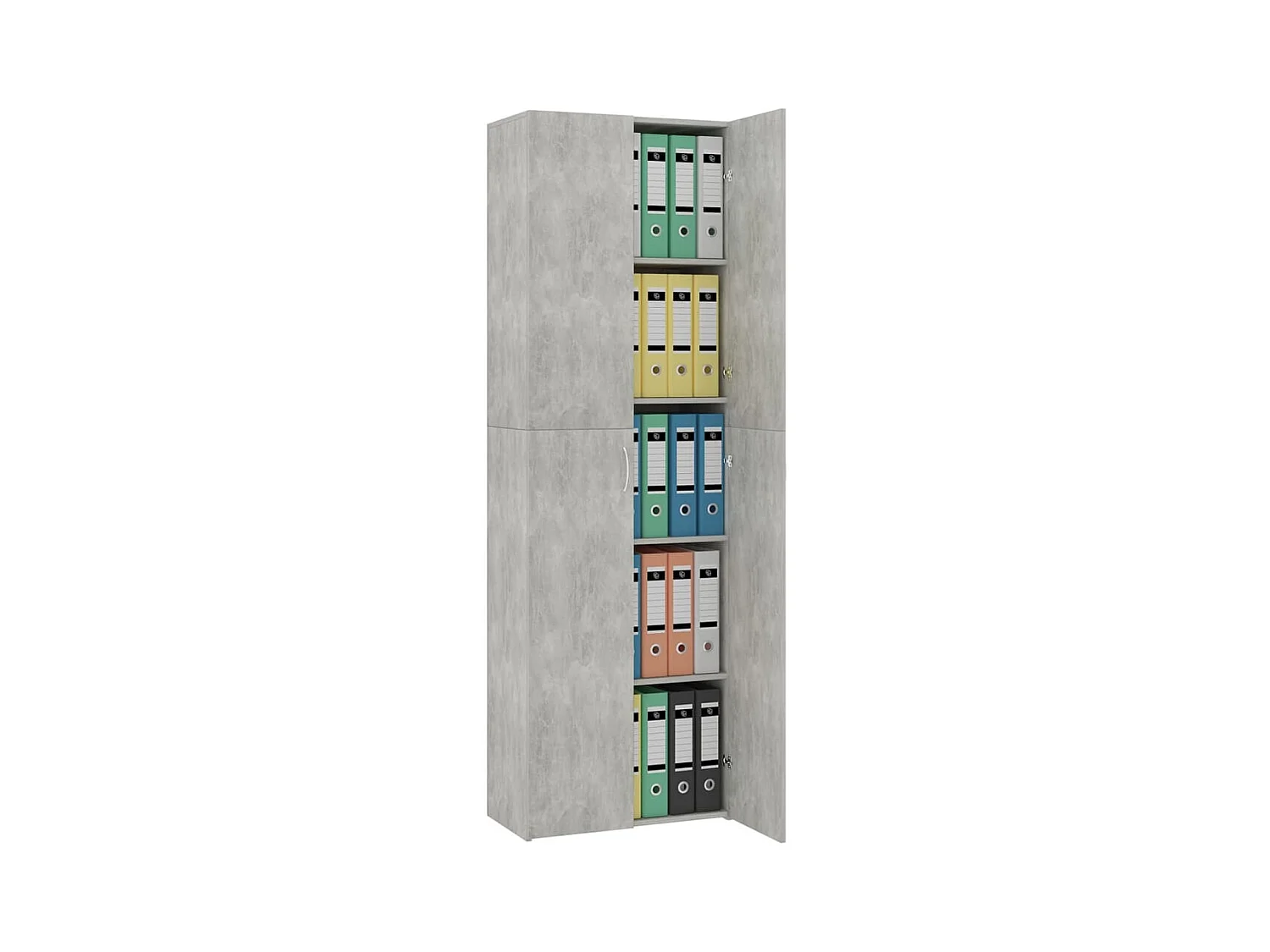 Armoire de bureau Gris béton 60x32x190 cm Bois d'ingénierie