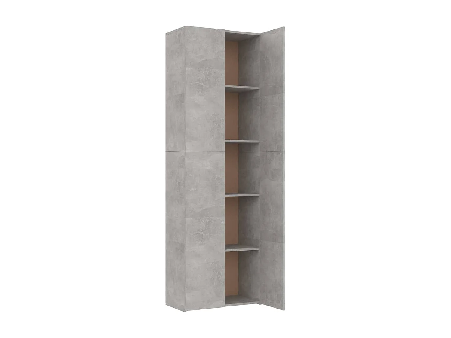 Armoire de bureau Gris béton 60x32x190 cm Bois d'ingénierie