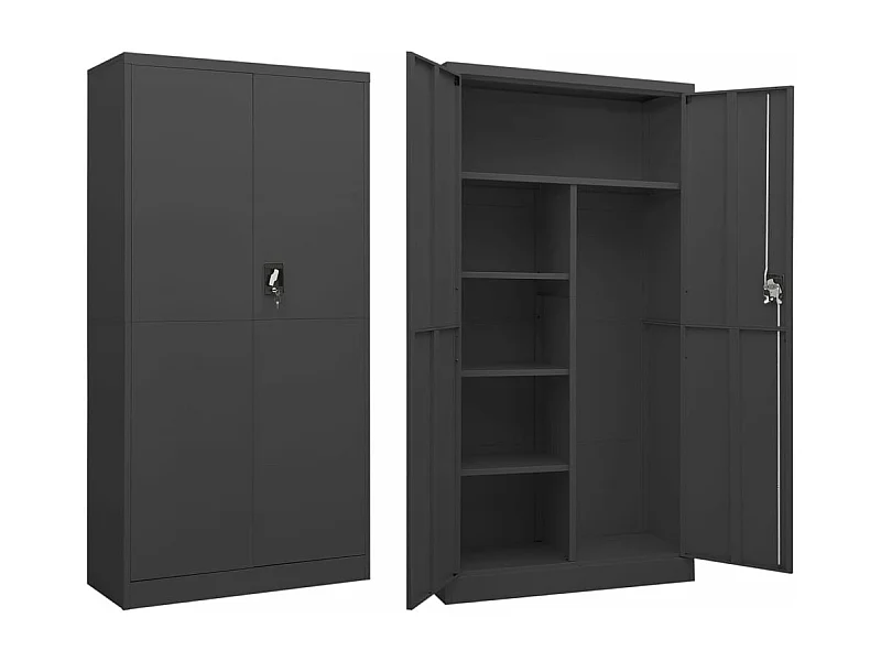 Armadietto spogliatoio antracite 90x40x180 cm Acciaio