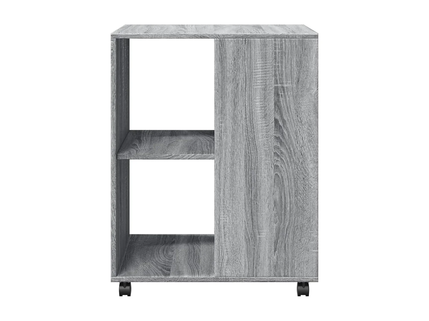 Tavolino in derivati del legno Sonoma grigio con ruote