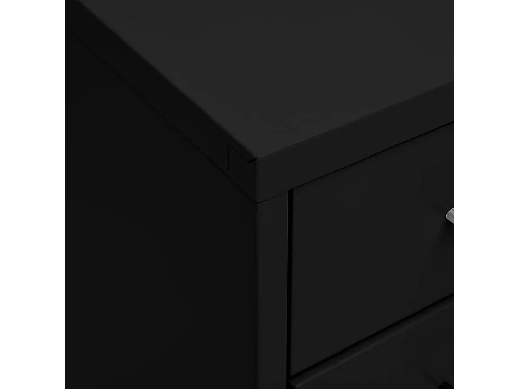 Armário de arquivo móvel preto 28x41x109 cm metal