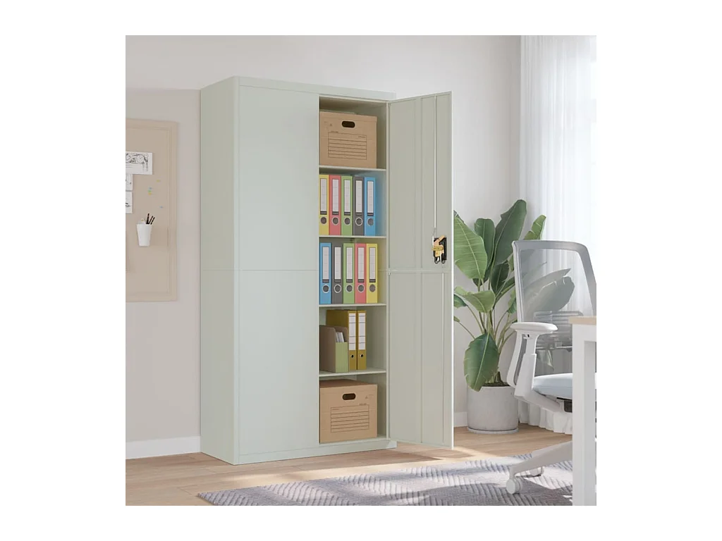 Classeur gris clair 90x40x180 cm acier