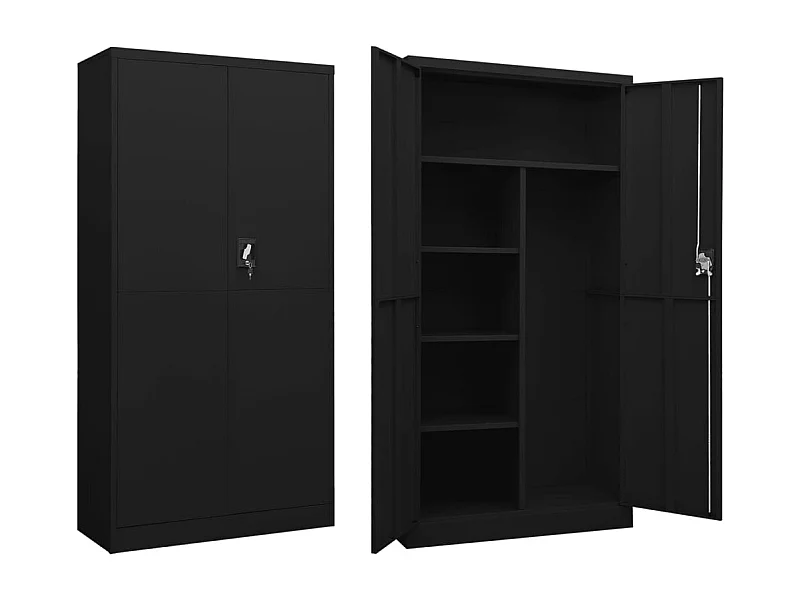 Armadietto spogliatoio Nero 90x40x180 cm Acciaio