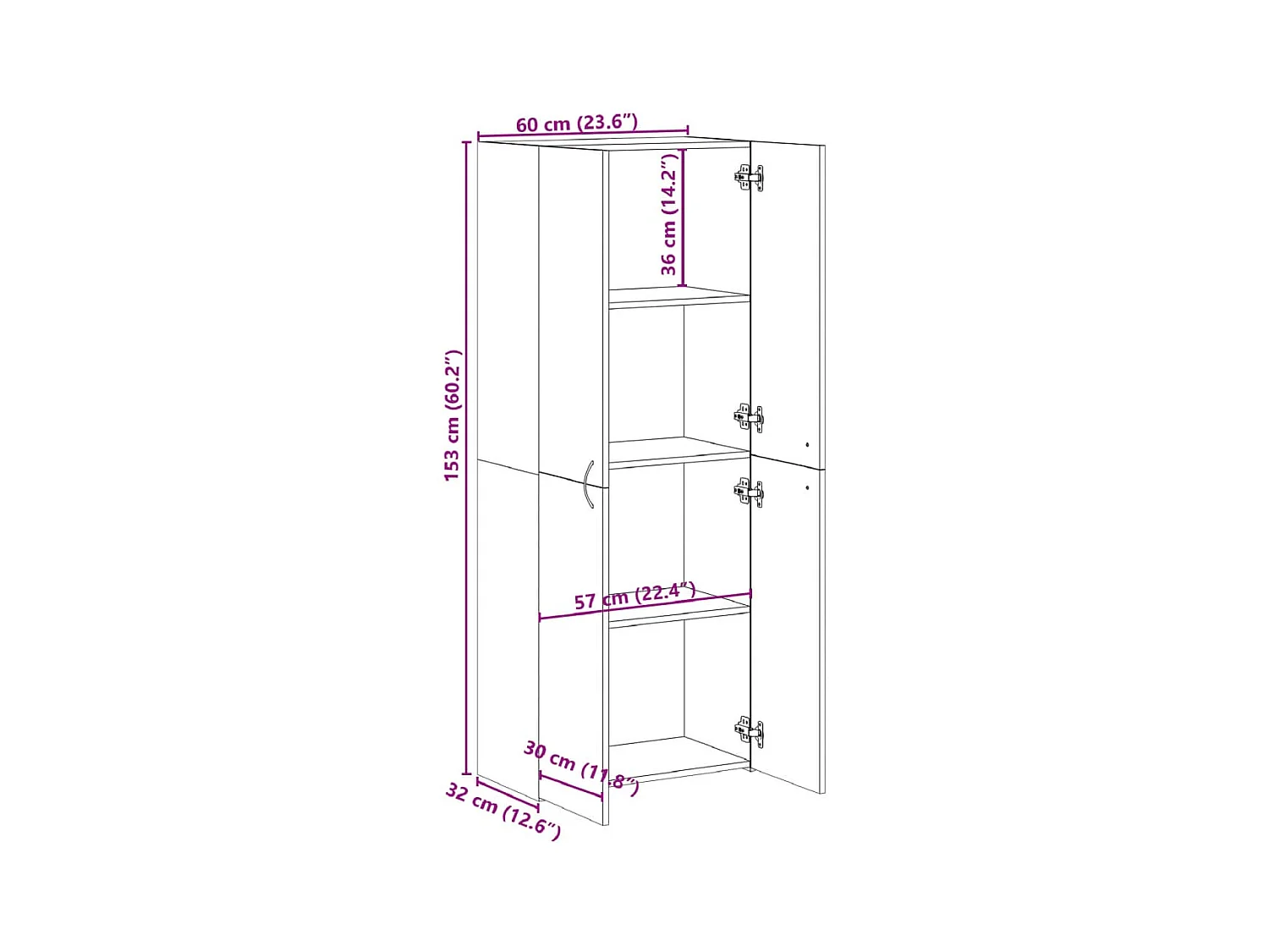 Armoire de classement chêne sonoma 60x32x153 cm bois ingénierie