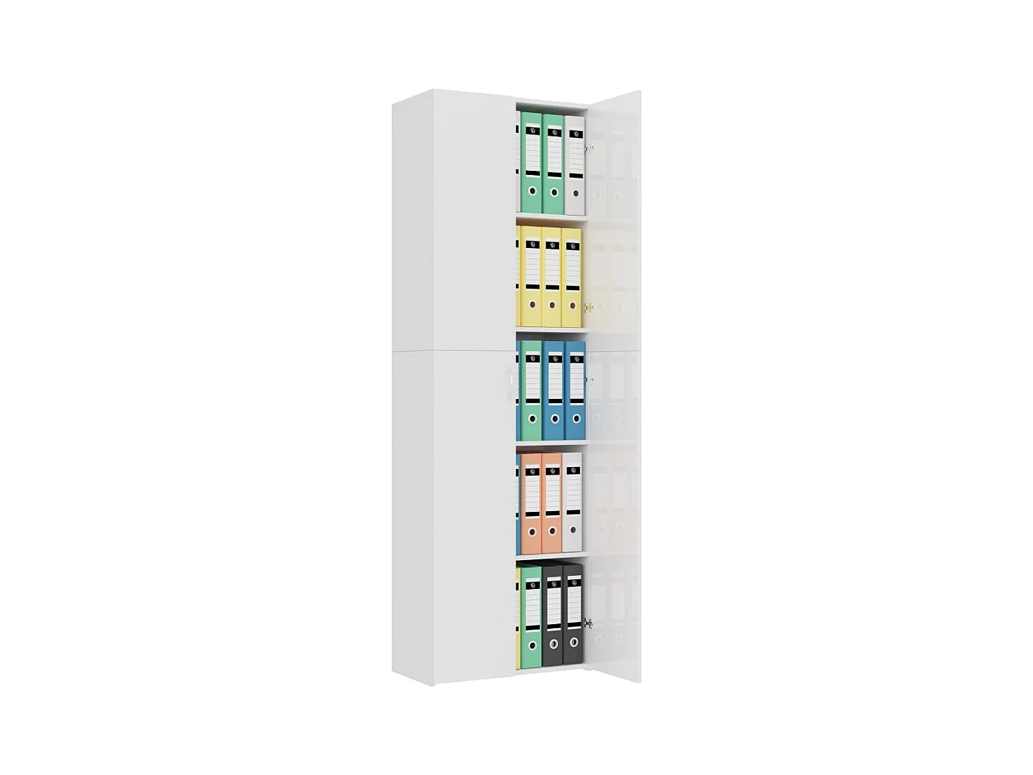 Armoire de bureau Blanc brillant 60x32x190 cm Bois d'ingénierie
