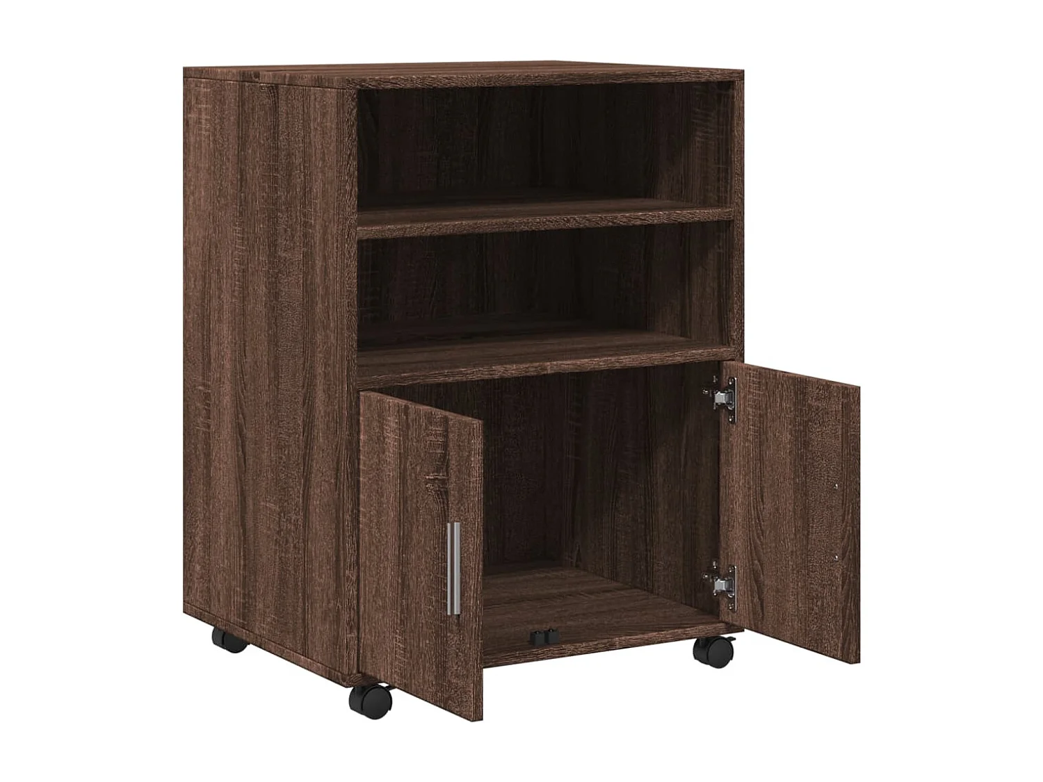 Mueble rodante de roble marrón 60x48x81 cm de madera contrachapada