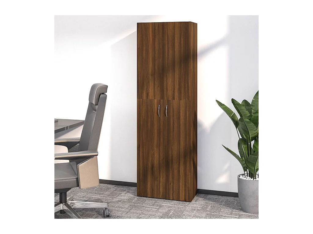 Kantoorkast Bruin eiken 60x32x190 cm Bewerkt hout