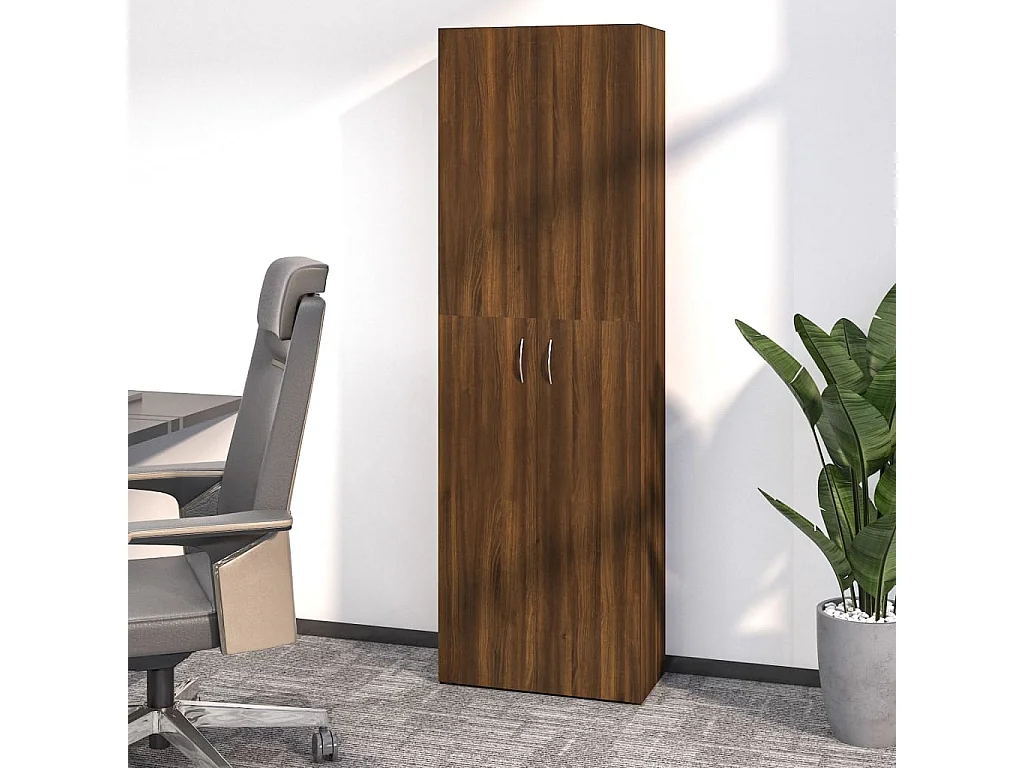 Kantoorkast Bruin eiken 60x32x190 cm Bewerkt hout