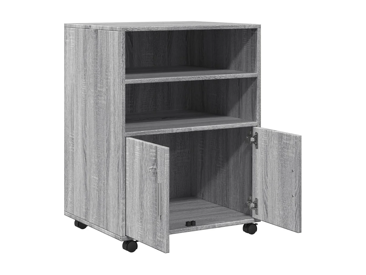 Mobile con rotelle Sonoma grigio 60x48x81 cm in derivati del legno