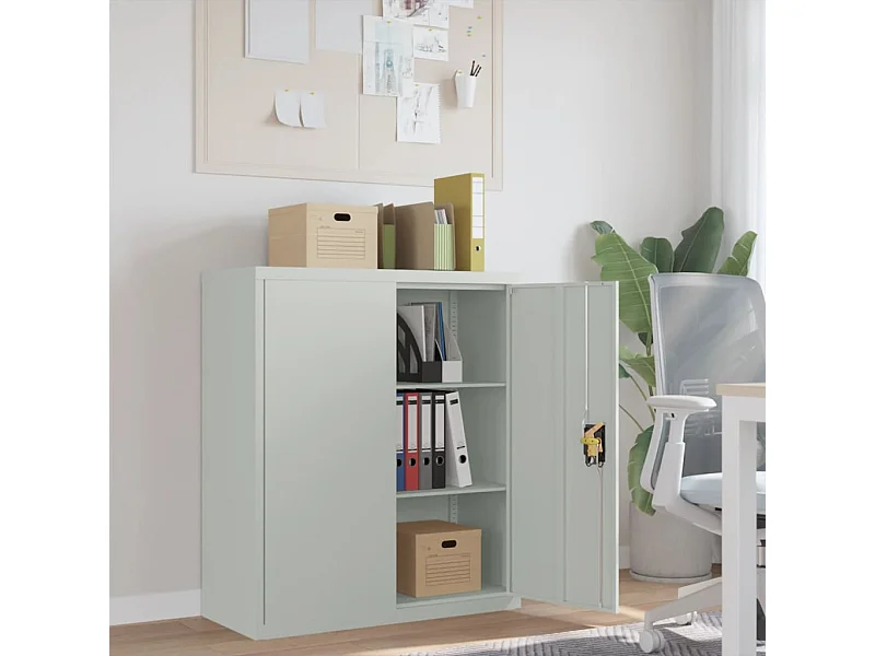 Schedario grigio chiaro 90x40x105 cm in acciaio