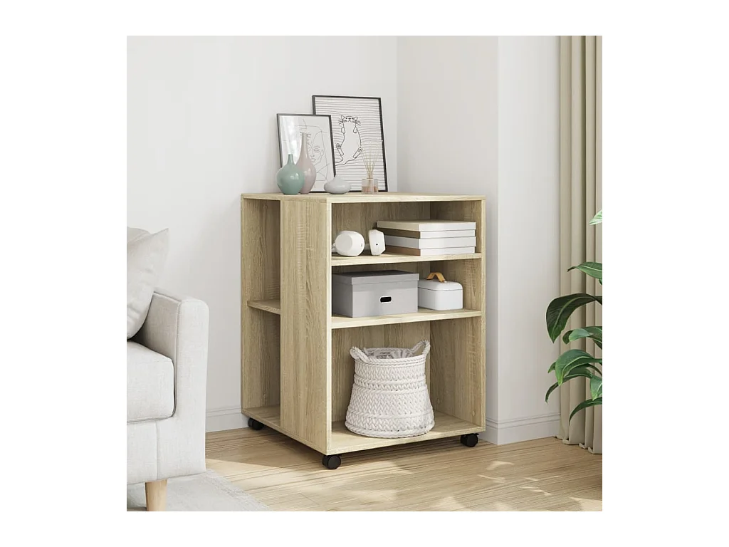 Bijzettafel met wielen Sonoma eiken parket
