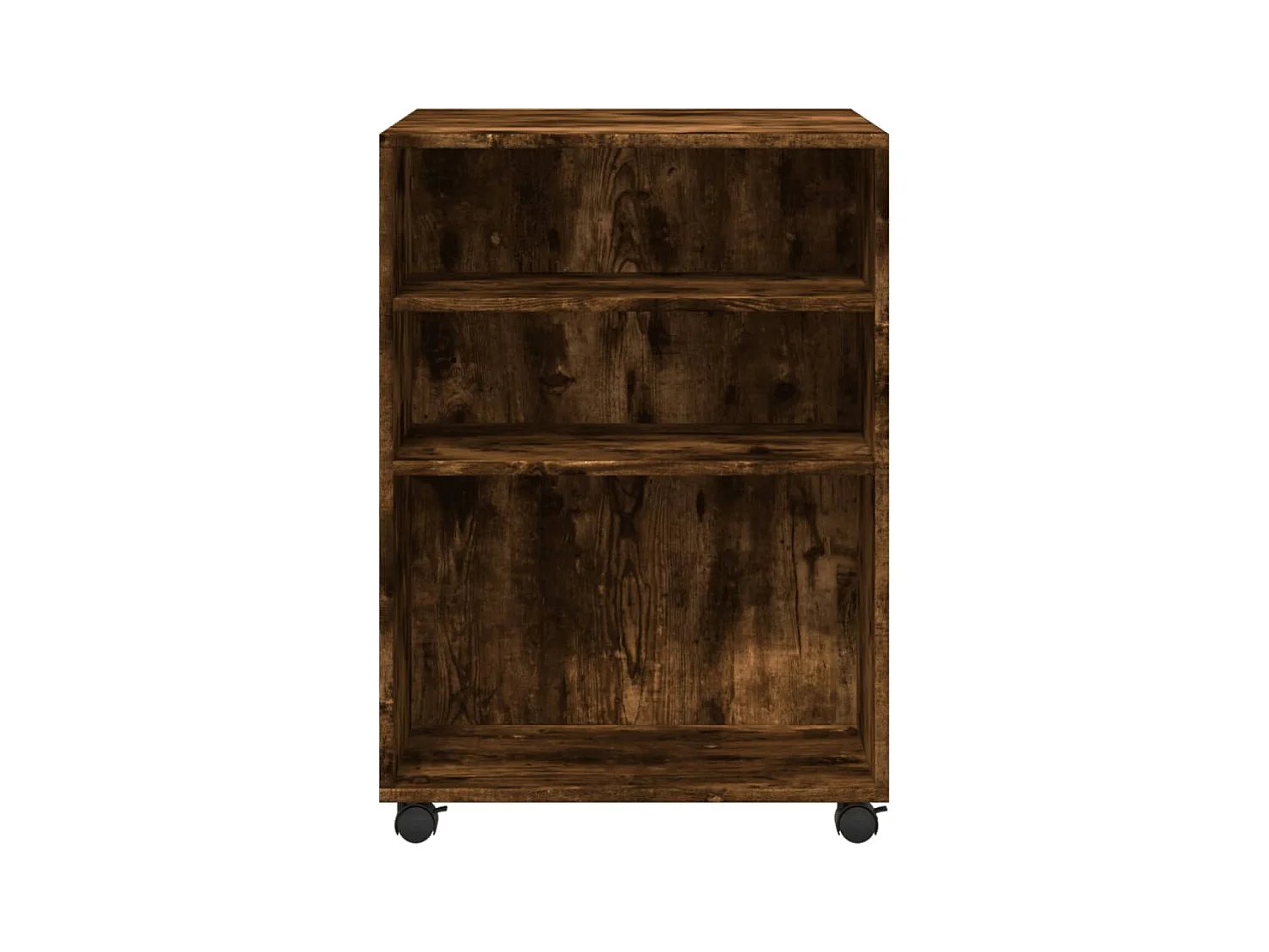 Bijzettafel met wielen gerookt eiken parket