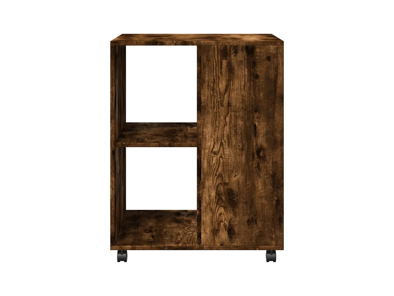 Bijzettafel met wielen gerookt eiken parket