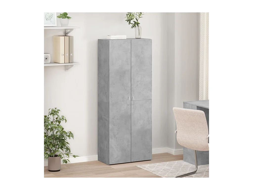 Armoire de classement gris béton 60x32x153 cm bois d'ingénierie