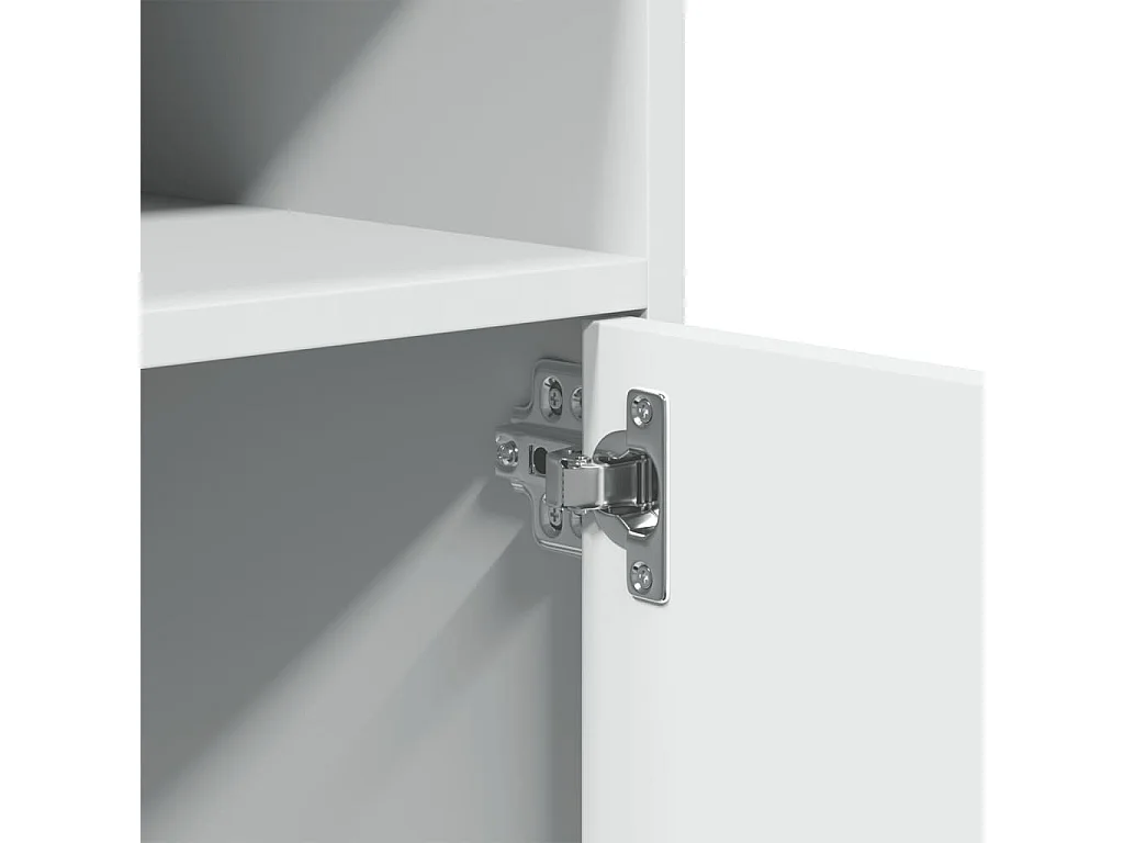 Armario con ruedas blanco 60x48x81 cm de madera contrachapada