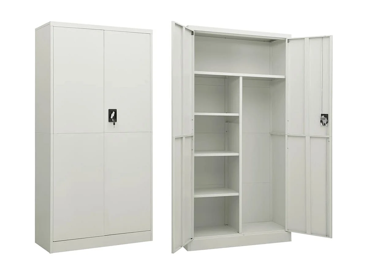 Armadietto spogliatoio Grigio chiaro 90x40x180 cm Acciaio