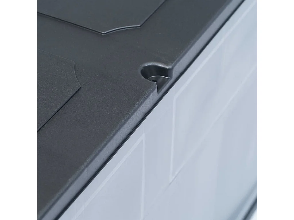 Caixa de arrumação para jardim 320 L cinzento preto