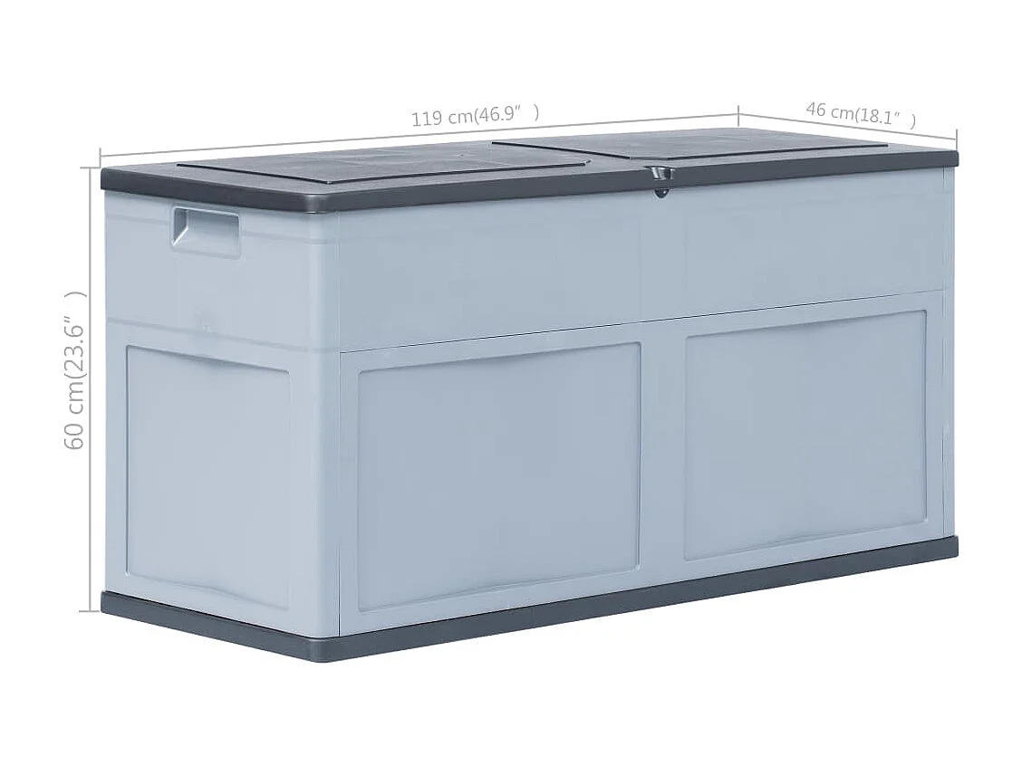 Caixa de arrumação para jardim 320 L cinzento preto
