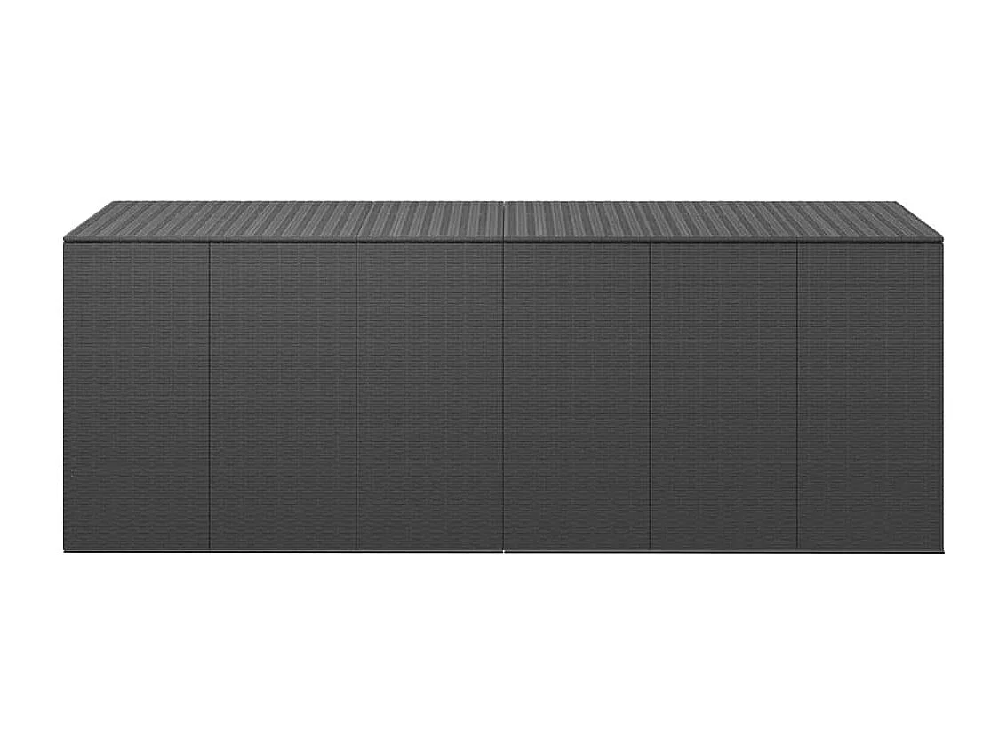 Boîte à coussins de jardin Résine tressée 291x100,5x104 cm Noir