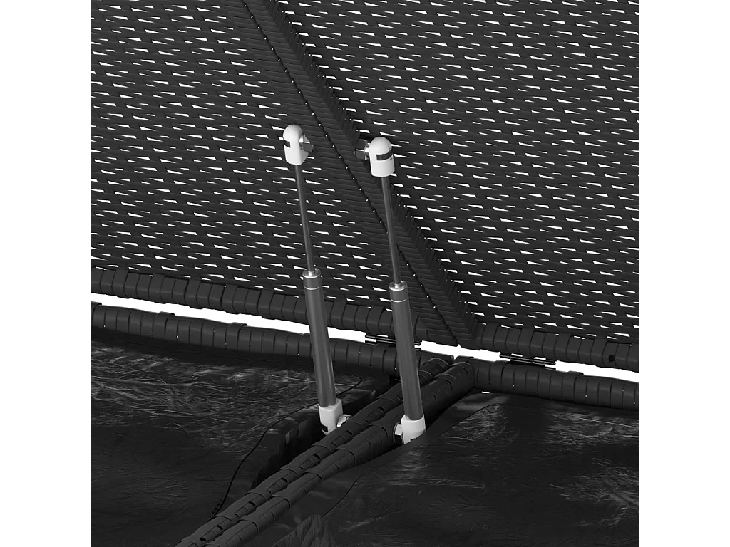 Boîte à coussins de jardin Résine tressée 291x100,5x104 cm Noir