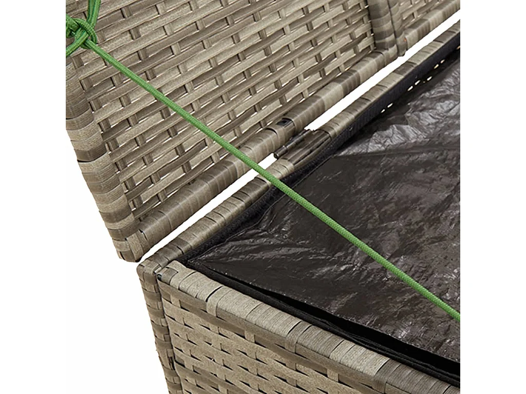 Boîte de rangement de jardin gris 291L résine tressée